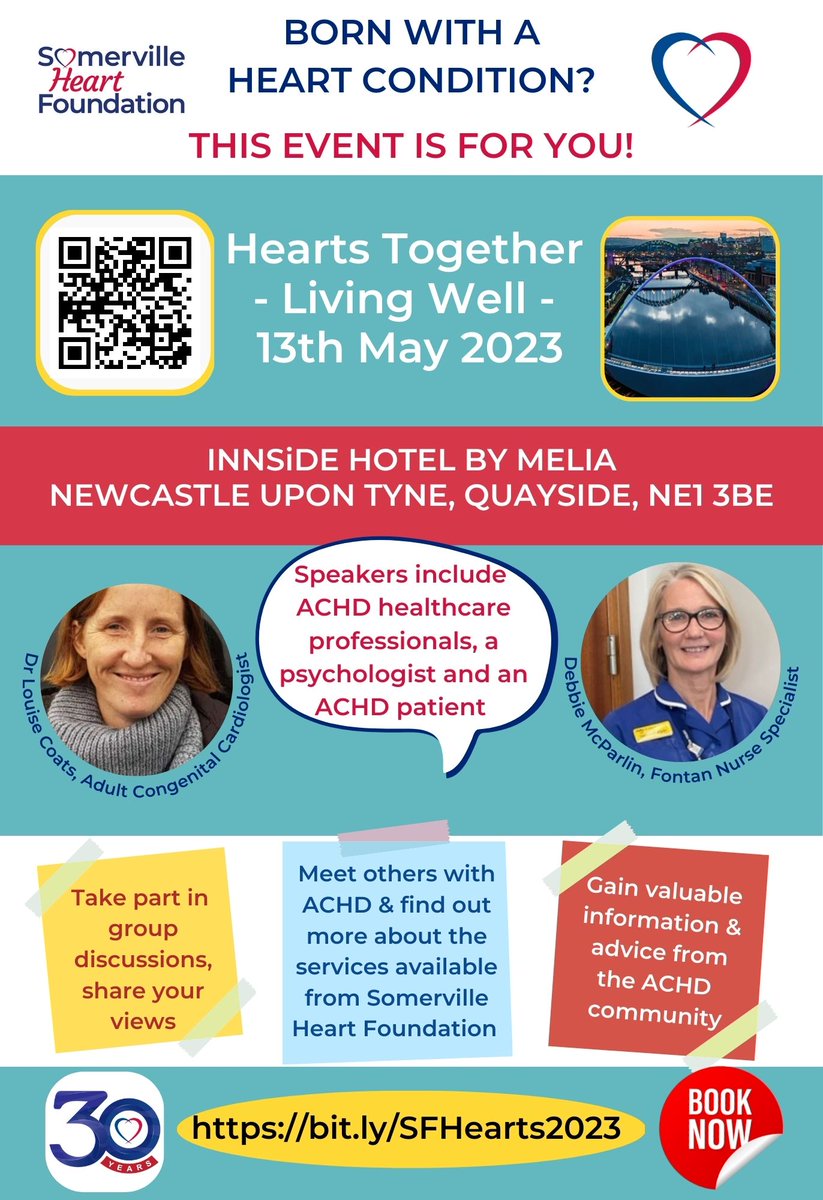 NENC_CHDN's tweet photo. Somerville Heart Foundation invites you to their ACHD patient conference in Newcastle!
Follow the link to book your place: https://t.co/Db2kYrMZ4f
❤️
#nencchdn #congenitalheart #heartstogether https://t.co/6awj01epby