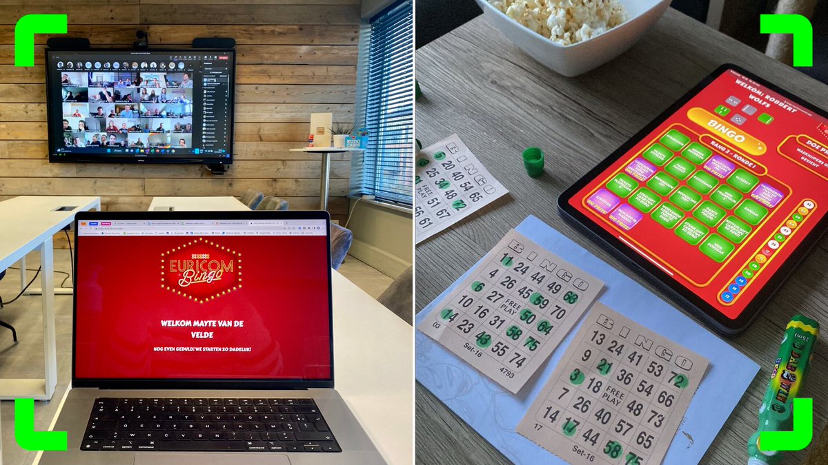 EuricomNV's tweet photo. Terug van weggeweest, onze Euricom familie bingo! 🤩
Wat mag je je hierbij voorstellen? 
✅   eigen bingo platform (credits to Robbert &amp; Wart!)
✅   mooie prijzen voor het hele gezin
✅   grappige doe-opdrachten
✅   plezier gegarandeerd 😎

Next up? @Antwerp10Miles! 🏃

#euricom https://t.co/FRRGQHaDU6