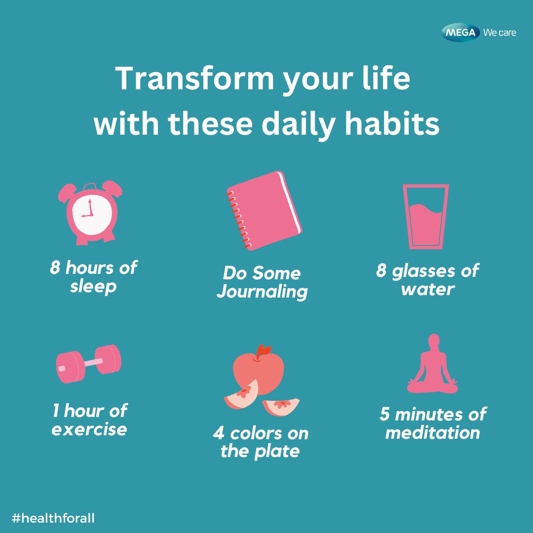 Small changes can make a big difference in your overall health and well-being. By prioritizing these healthy habits, you can reduce your risk of chronic diseases like heart disease, diabetes, and cancer.

#healthylifestyle #chronicdiseaseprevention #selfcare