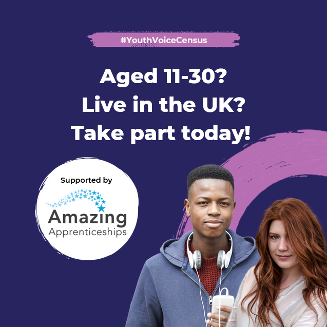 We are delighted to support the @YEUK2012 Youth Voice Census. If you're aged 11-30, you can take part in the UK's biggest youth survey today!

#AddYourVoice 📢 and help support young people in the UK - tinyurl.com/3z4sb2ra #YouthVoiceCensus