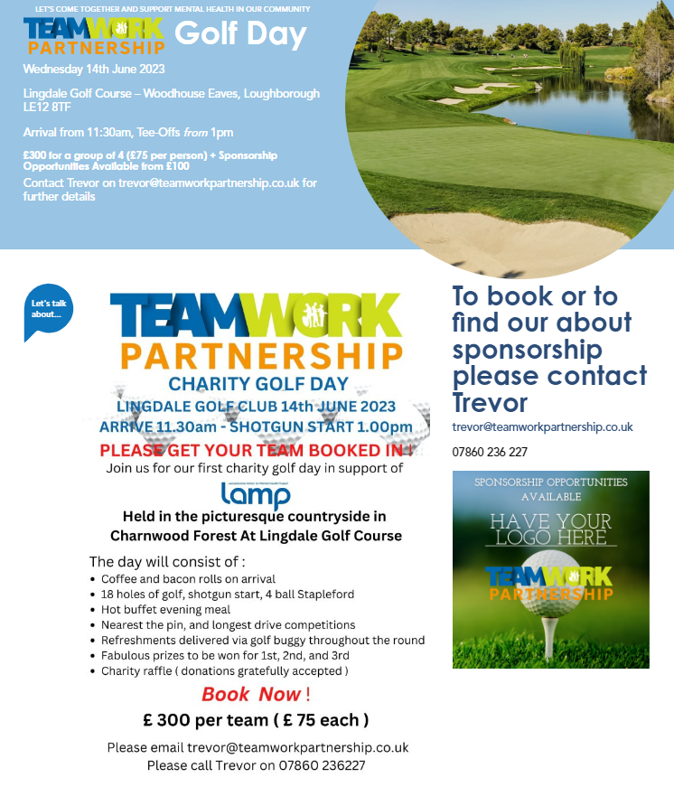 Anyone for a round of golf?? ⛳️🏌️

We're so grateful to @TeamworkPartnership Ltd for organising a golf day in June this year and to <a href="/LingdaleGC/">Lingdale Golf Club</a>  for hosting.

Whether a group of players or a single player, please contact trevor@teamworkpartnership.co.uk for more information.