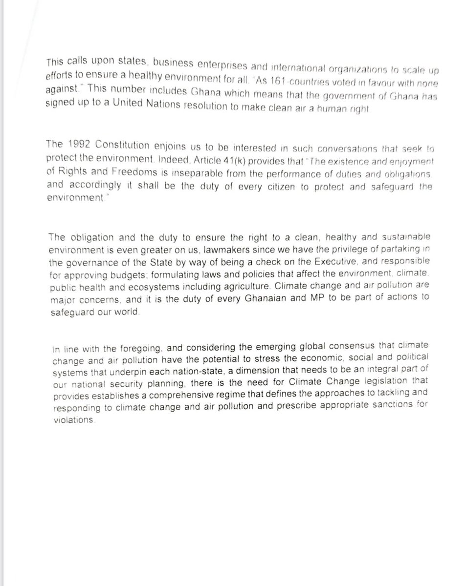 Ghana's Parliament is currently considering a groundbreaking bill that would enshrine clean air as a fundamental human right. This initiative, led by the Hon @fx_sosu, underscores the need for governments to tackle the air pollution and climate crisis together. #AirPollution