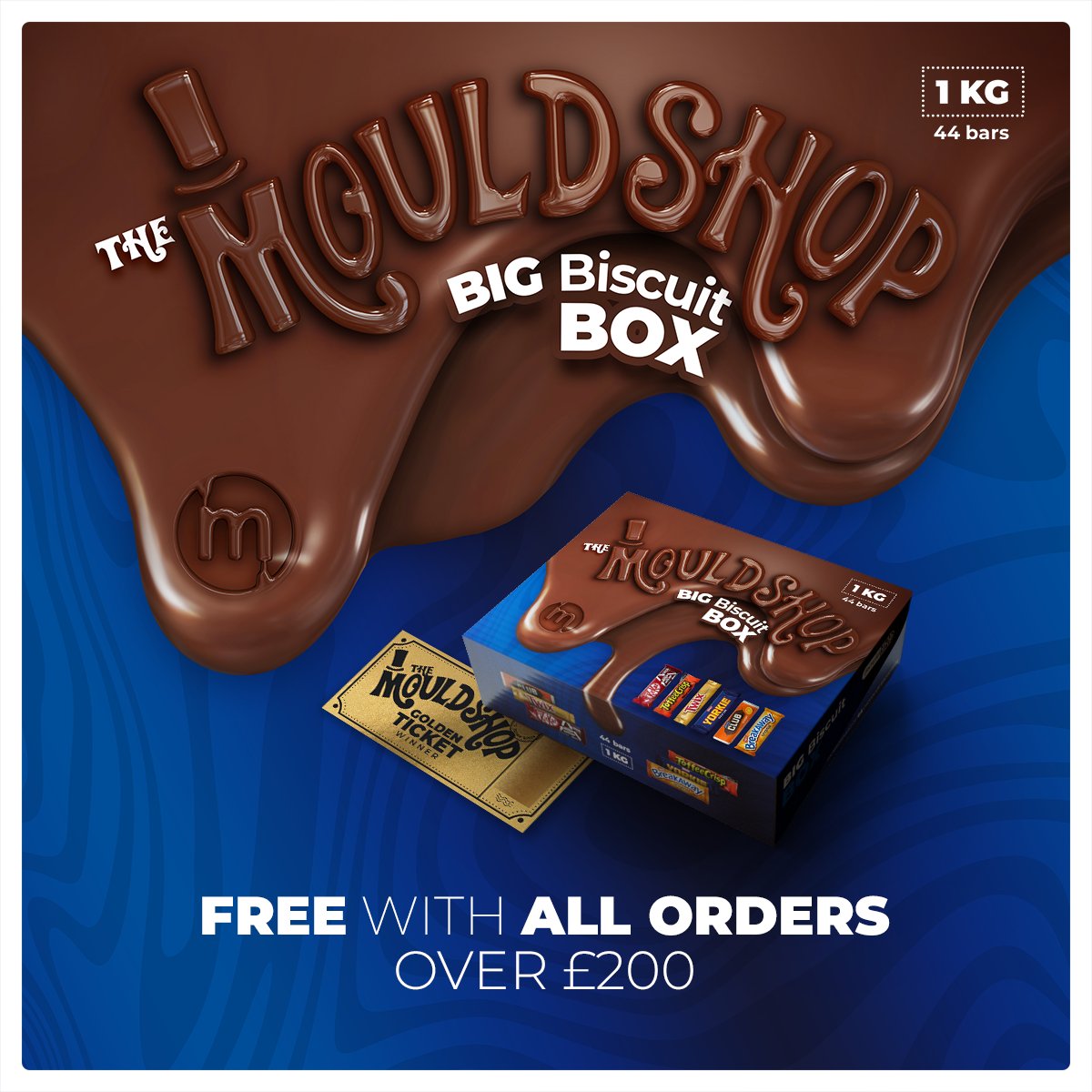 We are GIVING AWAY 1KG of chocolate biscuit bars with every order over £200 in appreciation of all the people within our Industry that contribute to Keeping Britain Moulding shorturl.at/wALZ8 PLUS Find a Golden Ticket and you're  a winner  #mouldshop #keepingbritainmoulding