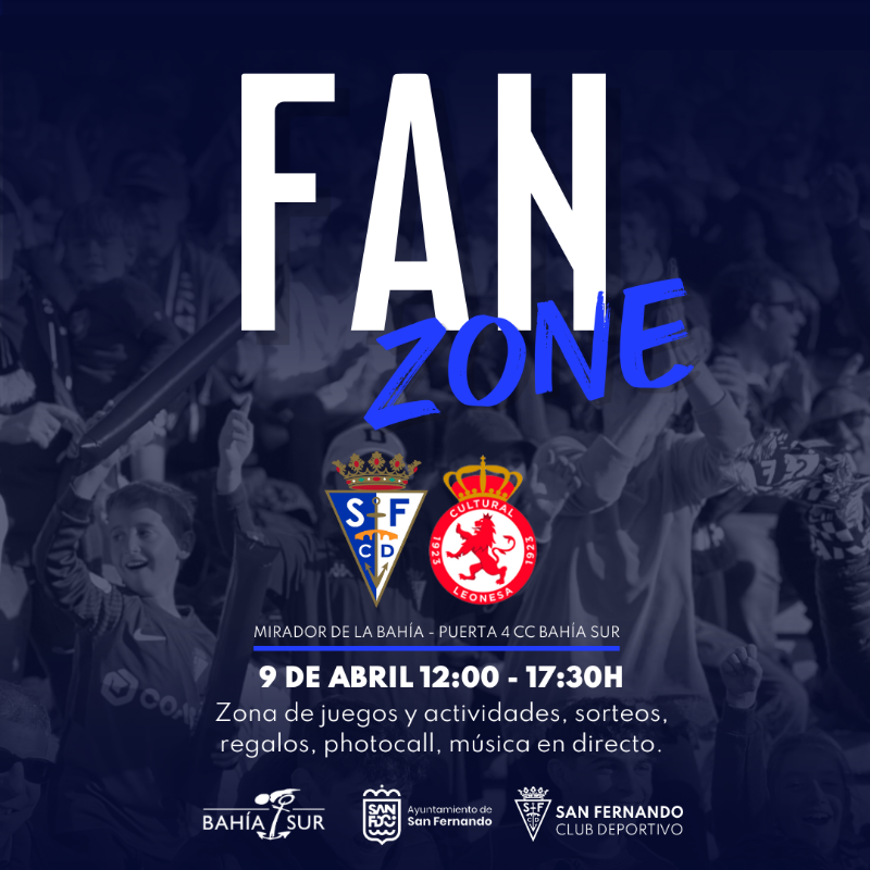 SanFernando_CD's tweet photo. 🥳 ¡El domingo la previa del partido la tienes en nuestra Fan Zone!

👉🏻 Disfruta junto a tus familiares y amigos de juegos, música en directo, sorteos, de nuestra zona de restauración y mucho más.

📢 ¡Ven a la #FanZoneSFCD y prepárate para animar en el partido!