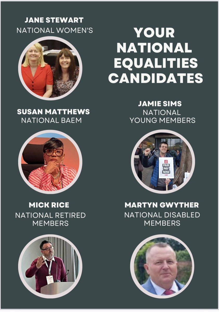 Wales candidates for the #UniteECElection @StephWilkins_ Candidates who support the General Secretary’s manifesto priority of Jobs-Pay-Conditions of members.