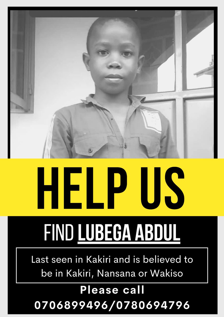 MartinKabagamb1's tweet photo. If you see him anywhere please call those numbers on the poster.
Retweet or repost until we do find him.
#LetsFindAbdul https://t.co/VBssFLJT67
