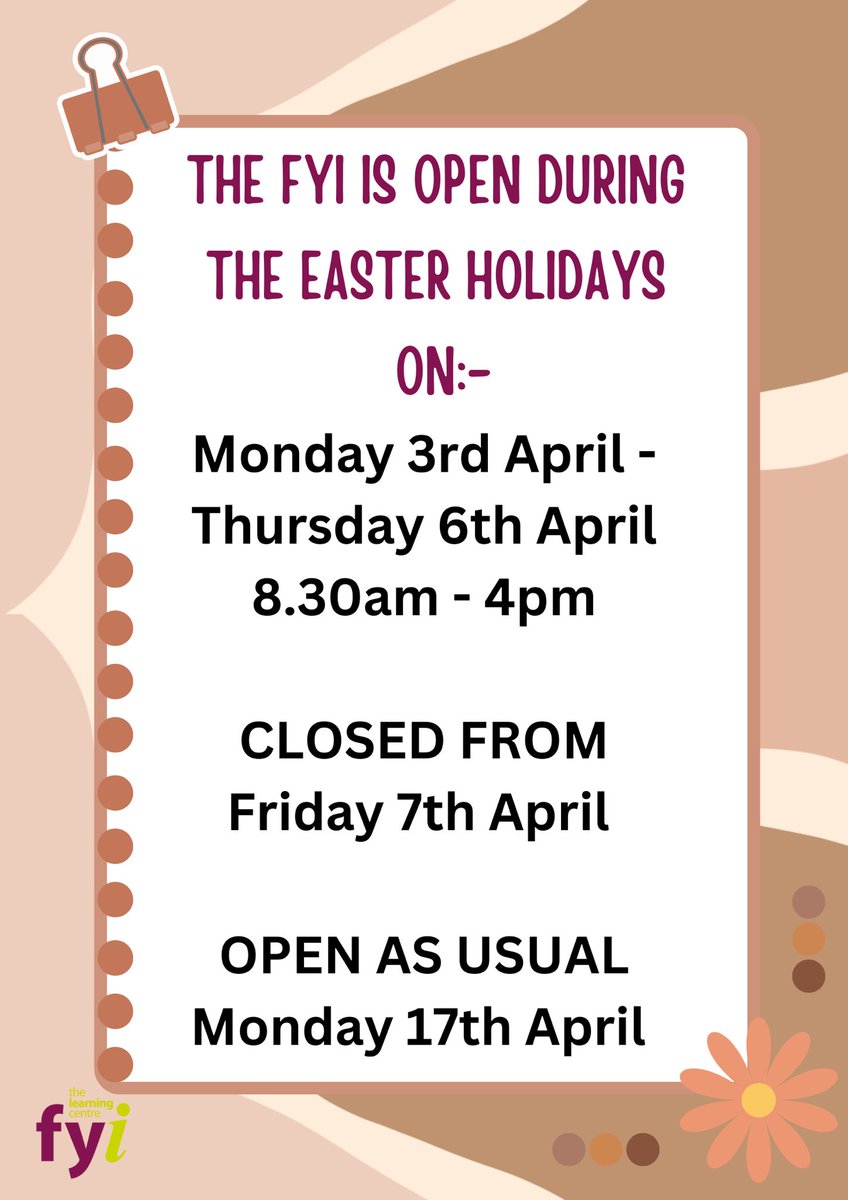 Holiday opening times! We are open until Thursday 6th April if you need to get some work and revision done in a quiet environment. Open as usual from Monday 17th April. <a href="/BlackpoolSixth/">Blackpool Sixth</a> #study #revision