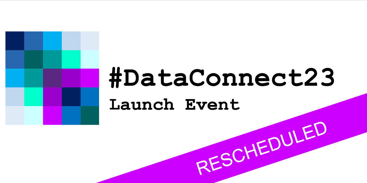 DataConnect23's tweet photo. We’ve had to change the date of our #DataConnect23 launch event - we hope you can join us at 2pm on 23 May. If you've booked for the session you’ll get an email from us. If not, there’s still plenty of time to sign up! Come have a taste of DataConnect
https://t.co/UtuiyEzqrp https://t.co/JCg0Cl31RW