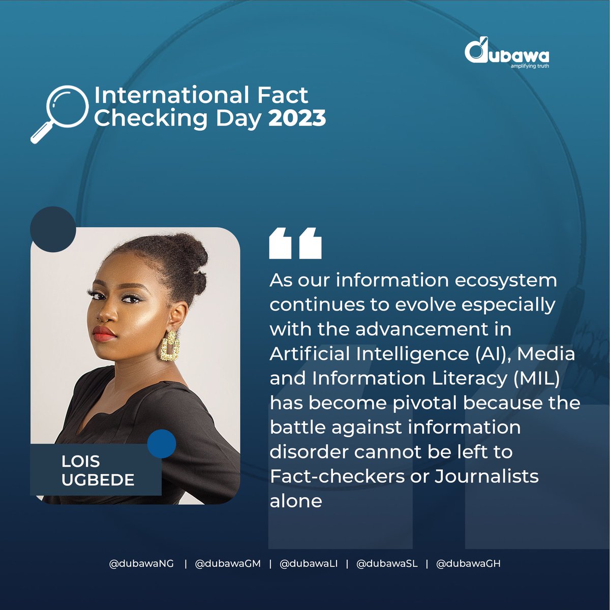 As we commemorate International Fact-checking Day, it is important we remind ourselves about the importance of fact-checking and MIL and the role we all have to play. #InternationalFactCheckingDay #FactsMatter #FactchekingIsEssential #DubawaChecks