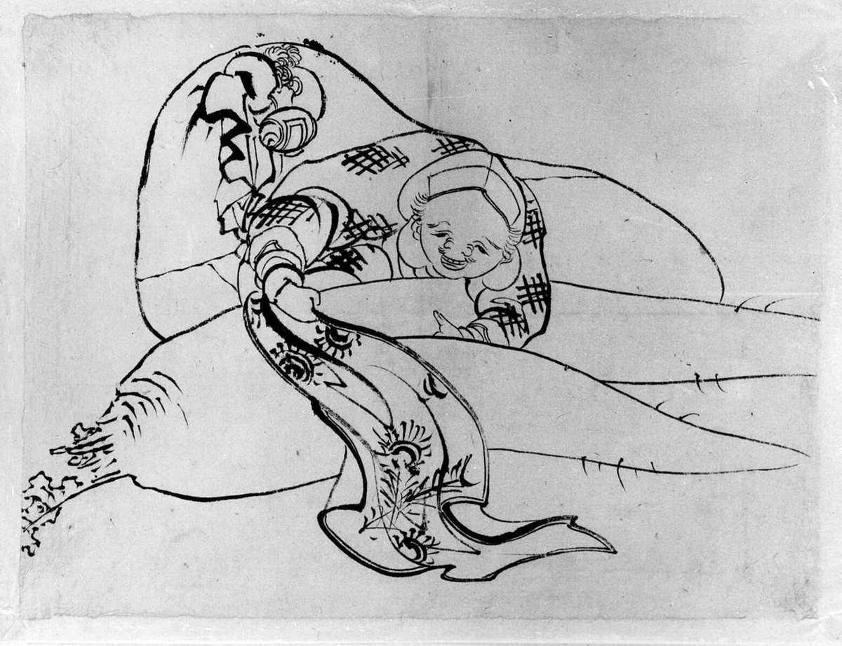 Katsushika Hokusai, Daikoku (God of Luck) with Radish, 18th–19th century #katsushikahokusai #metmuseum metmuseum.org/art/collection…