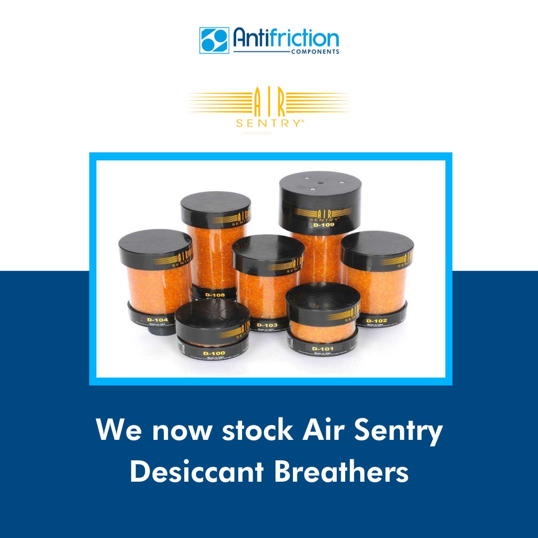 📢 We now stock Air Sentry Desiccant Breathers, a solution for maintaining the cleanliness of fluid reservoirs 💧

These breathers improve equipment #performance and reduce downtime.

To find out more, get in touch with us at info@antifriction.co.uk 👋

#PortHour