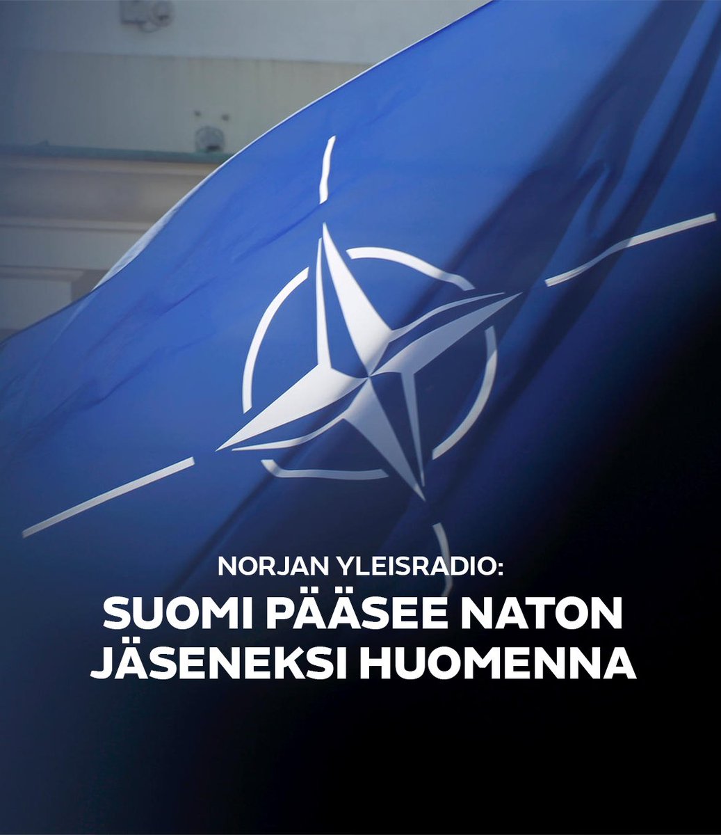 MTVUutiset's tweet photo. Suomen lippu nostettaneen jo huomenna salkoon Naton päämajassa Brysselissä Nato-jäsenyyden toteutumisen merkiksi, kirjoittaa Norjan yleisradio NRK sekä VG-lehti.

👉 Aiheesta lisää osoitteessa: https://t.co/Ps7g6geYyb

#nato #natojäsenyys #suomi #mtvuutiset https://t.co/A1r9cdany3