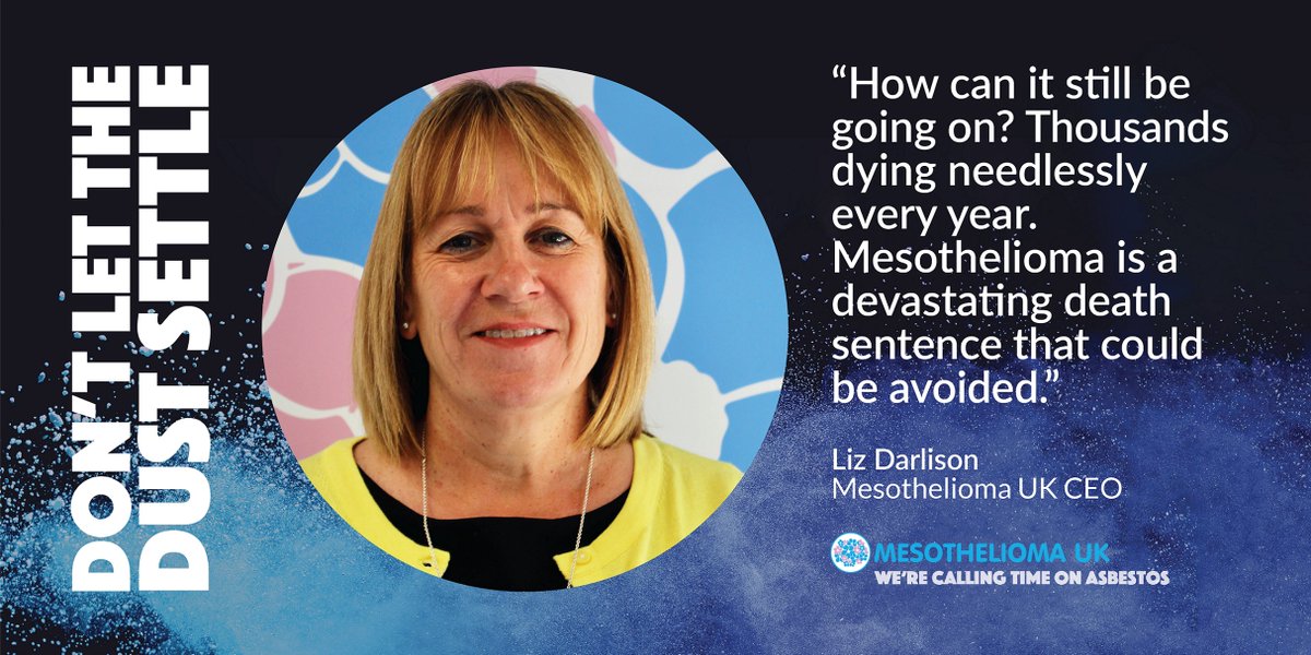 #Mesothelioma is an asbestos-related cancer. We're calling time on asbestos with our campaign Don’t Let the Dust Settle. We're demanding that the govt commit to a central asbestos register &amp; phased removal of asbestos. #DLTDS  #WereCallingTimeOnAsbestos  ow.ly/tV8E50NwQsV