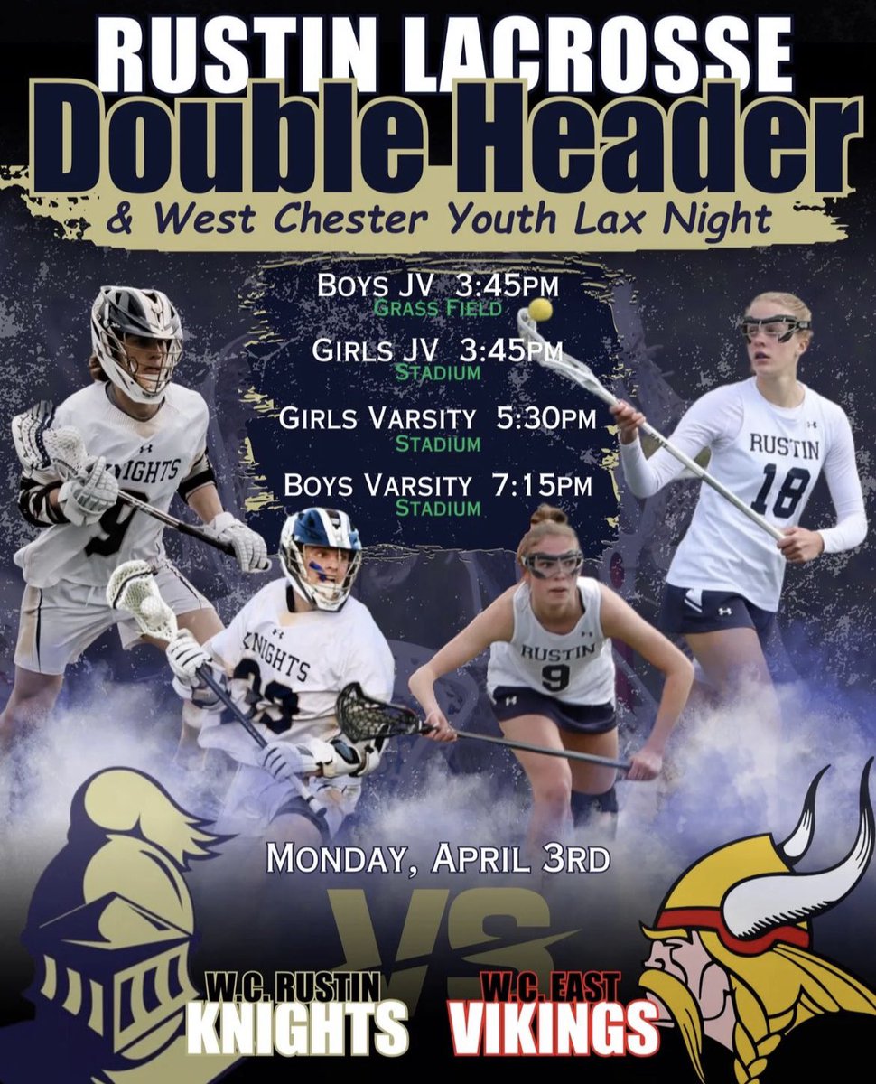 GOOD LUCK TO OUR BOYS AND GIRLS LACROSSE TEAMS TONIGHT VS WC EAST!!!