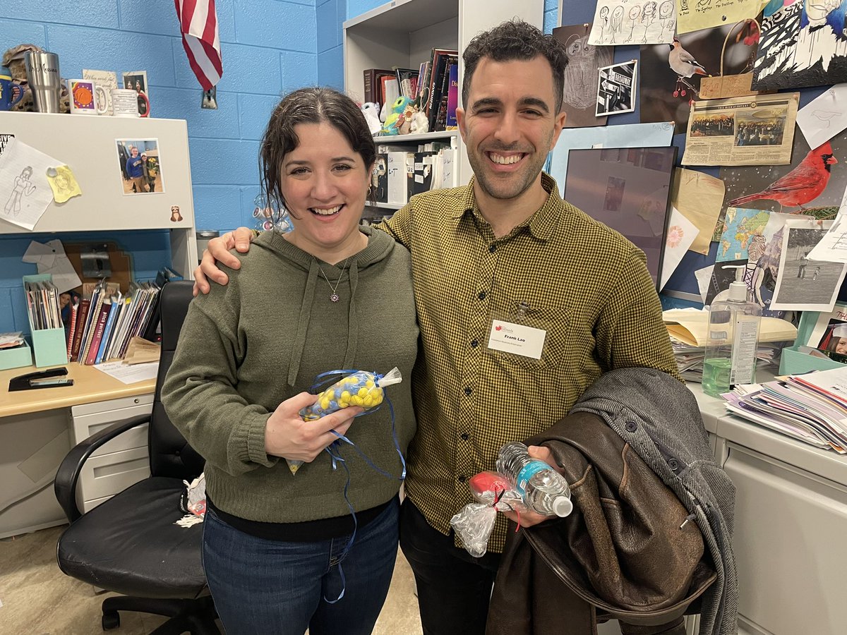 Loved career day led by <a href="/MineolaGuidance/">Mineola Guidance</a> bc I got to see alum Frank Lao (‘09) a freelance musician with a degree from <a href="/UDelaware/">Univ. of Delaware</a>, my alma mater.  You can see the blue and gold M&amp;Ms he gave me on Decision Day in 2009 (not gross I swear. They’ve aged like fine wine). #MineolaProud