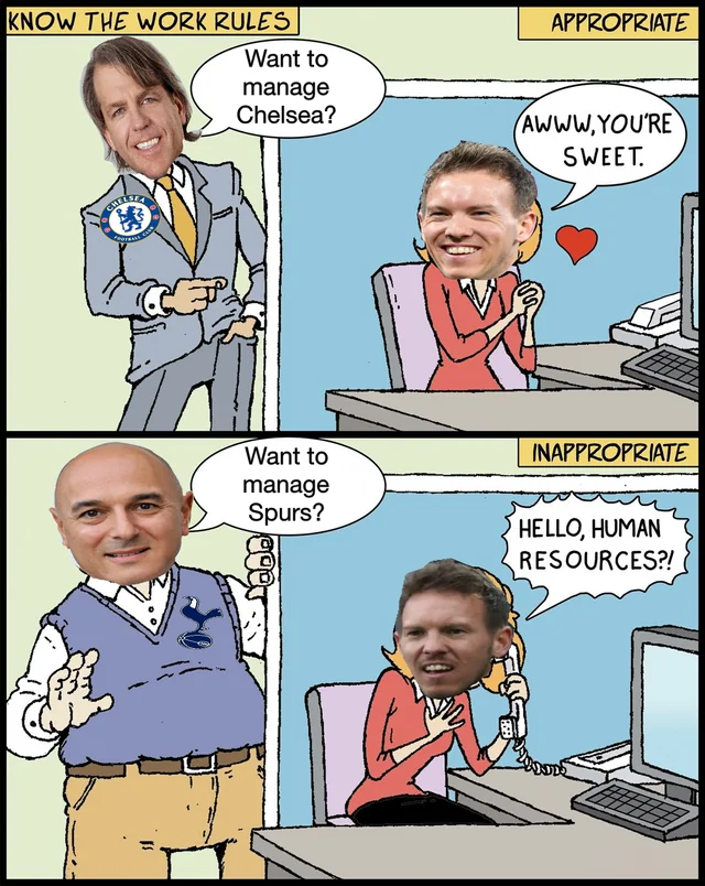TrollFootball's tweet photo. The battle to hire Nagelsmann https://t.co/hxGWx2ZZlZ