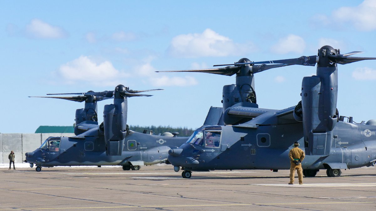 UtinJR's tweet photo. Two 🇺🇸 U.S. CV-22B Osprey transport aircraft from 352nd Special Operations Wing @352SOW participated in 🇫🇮 Utti Jaeger Regiment’s training and exercise activity during 23 March – 2 April
#utjr #finsof #helicopters #capability #readiness #fdf #finarmy #together #usaf #352sow https://t.co/o5UnQt3g6V