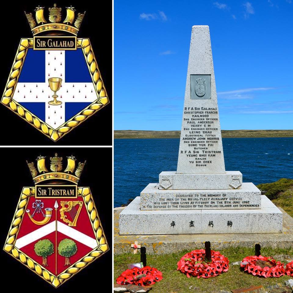 Every 8th June #OTD the #Falklands hold a service of commemoration and #remembrance at #Fitzroy for those so tragically lost on #SirGalahad and #SirTristram. #WeWillRememberThem #FromTheSeaFreedom @WelshGuards @RfaNostalgia #BluffCove @SAMA82office #FalklandIslands