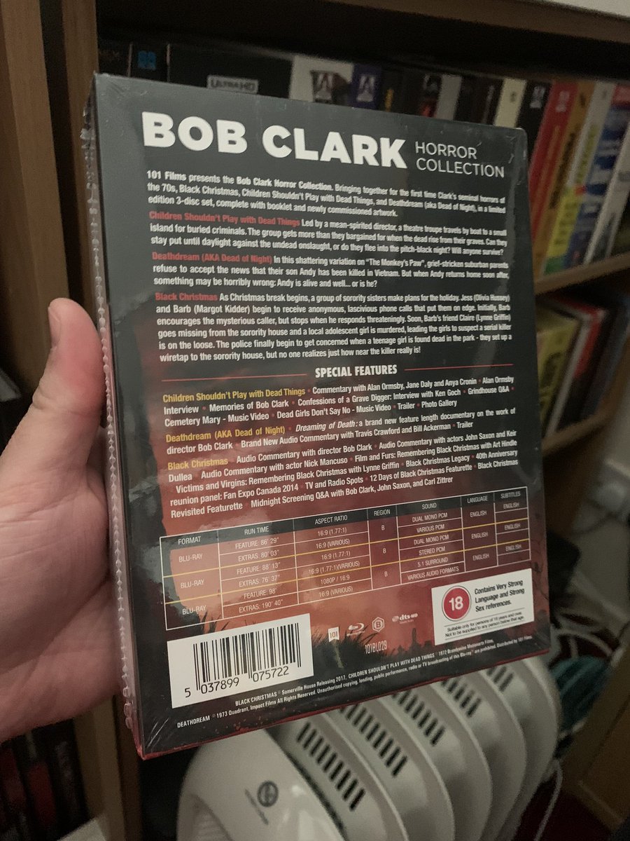 Really nice edition to the unique 101 Films Black Label #bobclarkhorrorcollection #bobclark #horrorfilms #101filmsblacklabel #bluraycollection #blackchristmas #deathdream #childrenshouldntplaywithdeadthings