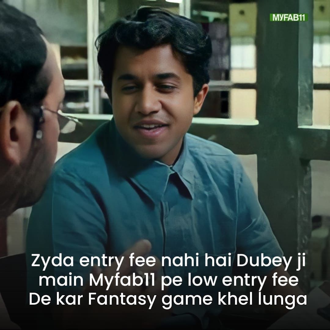 Myfab11 is always to the rescue. Fantasy game jeetne ka mauka vo bhi lowest entry fee mein😭❤️

#CricketMatlabMyfab11