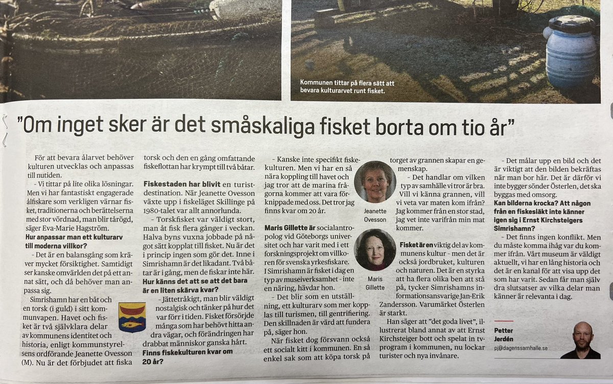 Det har skojats en del om ålfiske med anledning av <a href="/NilssonPM/">PM Nilsson</a> fiskafänge. En som är stark engagerad och värnar den verkliga kulturen längs ålakusten är <a href="/KrstdKommun/">Kristianstads kommun</a> KSO <a href="/PierreMansson/">Pierre Månsson</a> En läsvärd artikel i <a href="/dagenssamhalle/">DAGENS SAMHÄLLE</a> om vad som behöver göras för att rädda ålen. #svpol