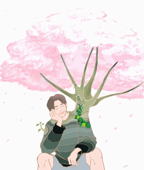 #이거봐남준아_널위한벚꽃이야#아미들의벚꽃_남준이가봤으면좋겠다#RM #Namjoon #btsfanart 
