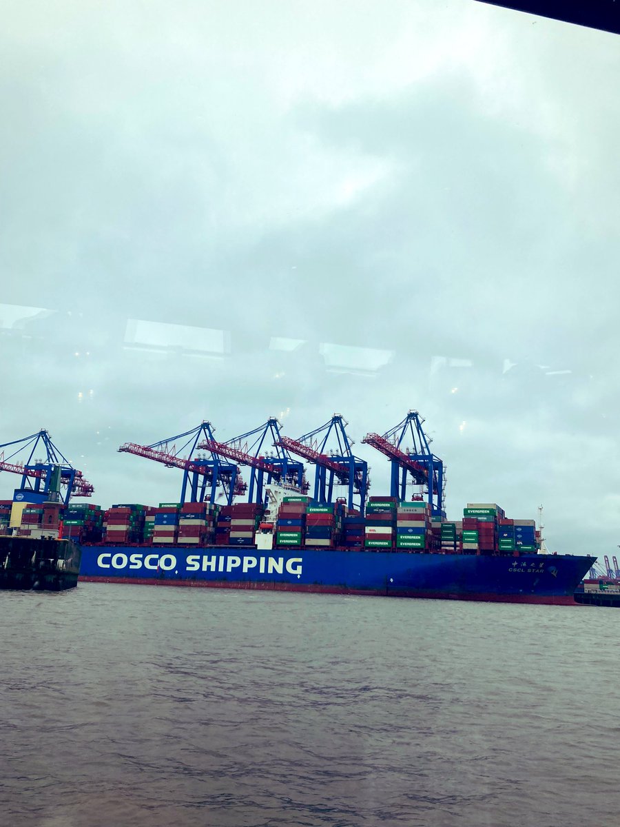 While spending a leisurely weekend in Hamburg, this nerd obviously wanted to check out the terminal where COSCO bought a stake. Cc’ing colleagues @Fraghiretti and @Jacob_T_Gunter.