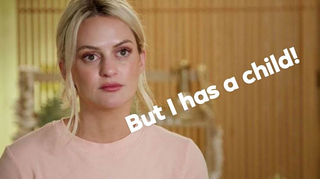 lawzy11's tweet photo. Surely the producers are taking the piss out of Alyssa, they played her saying "I have a child" at least 100 times 😂 #mafsau #mafs https://t.co/l07mBXWkpT