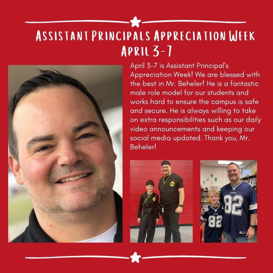 It's Assistant Principal's Appreciation Week! And we sure appreciate @MrBTeach1!

#TheLeopardWay
#lesconnected