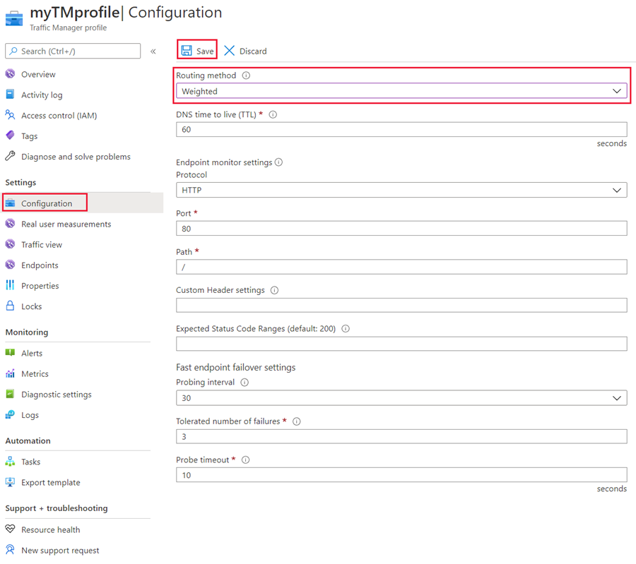 AzureSupport's tweet photo. Learn how to configure the weighted traffic routing method in Traffic Manager with this easy tutorial! Create a Traffic Manager profile, configure the settings, set the weight for each endpoint, and you're done! https://t.co/k96hEWbv4e
#Azure #TrafficManager https://t.co/sBRqs6JrNn