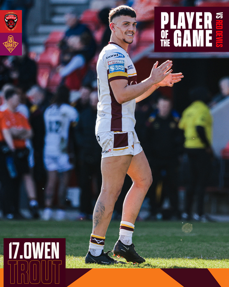 ✨ <a href="/trout_owen/">Owen Trout</a> is your Player of the Game vs Salford, after a 2⃣ try display!

🤝 Chris &amp; Tracy Taylor

#CowbellArmy🐮🔔