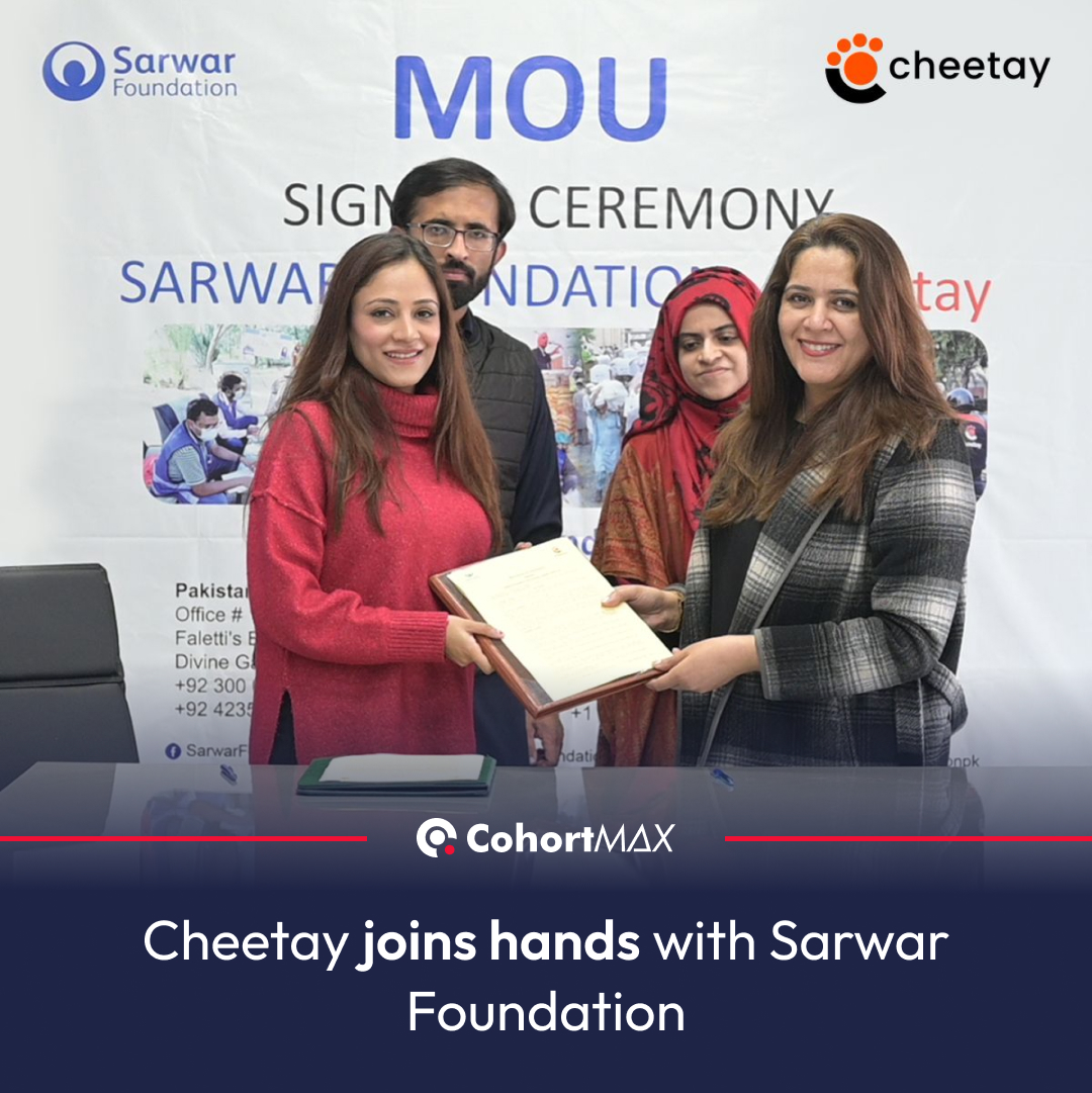 Cheetay, an all-in-one e-commerce platform, has joined hands with Sarwar Foundation, a non-profit organization.

This partnership will allow Cheetay’s customers to place orders and donate Ramadan Ration boxes to Sarwar Foundation.

#cheetay #sarwarfoundation #ramadan #charity