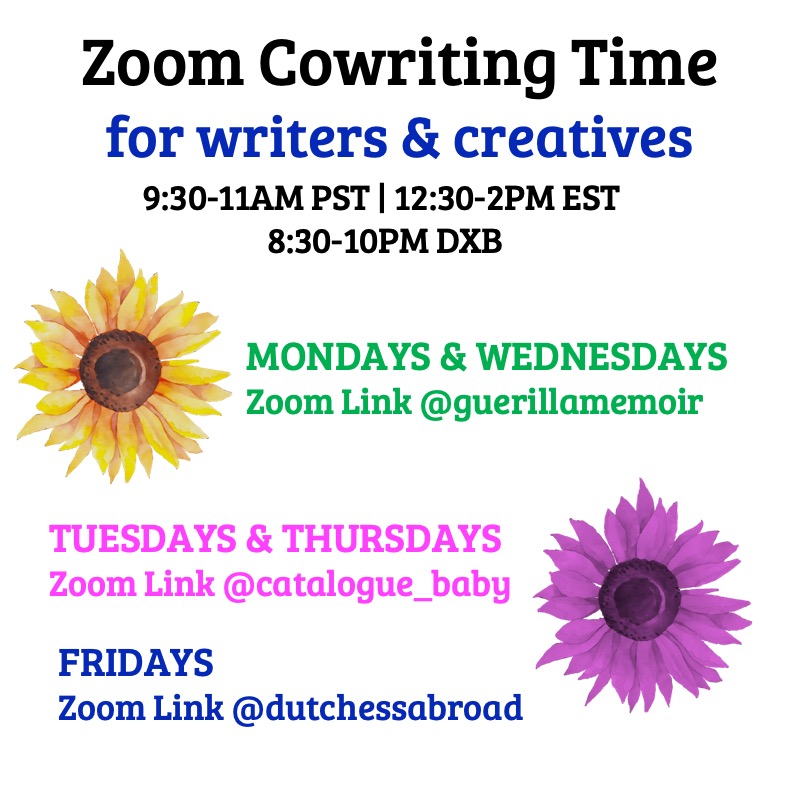Cowriting all week! Free, all welcome, cameras optional. Turn up, brief check in, write 75min &amp; check in again. Supportive &amp; productive—make a date with your book! ZOOM LINK IN BIO

Hosts: <a href="/charwilkins75/">Charlotte Wilkins</a> <a href="/cataloguebaby/">Catalogue Baby</a> @byalysonshelton <a href="/DutchessAbroad/">Judith Van Praag</a> &amp; <a href="/RachelKAnderson/">Rachel Anderson</a>