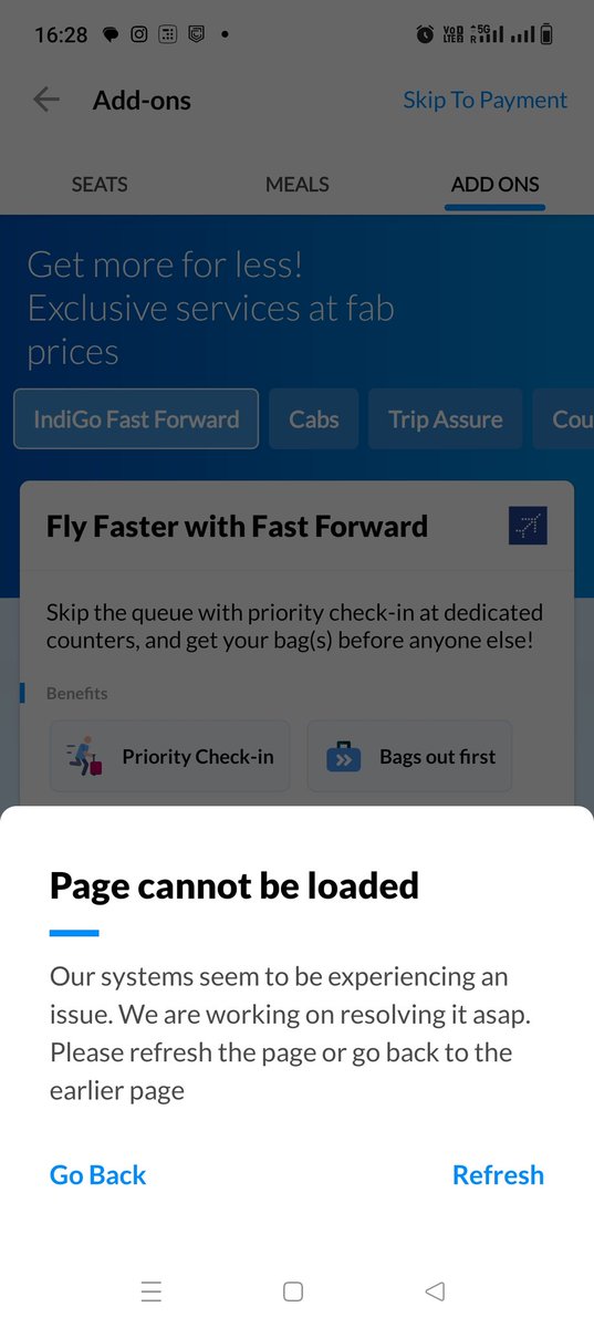 gangwar_91's tweet photo. @IndiGo6E @makemytrip @makemytripcare Facing this issue from last half an hour while trying to book the tickets. Could you please look into and get it fixed. https://t.co/UeYSAS9FRW