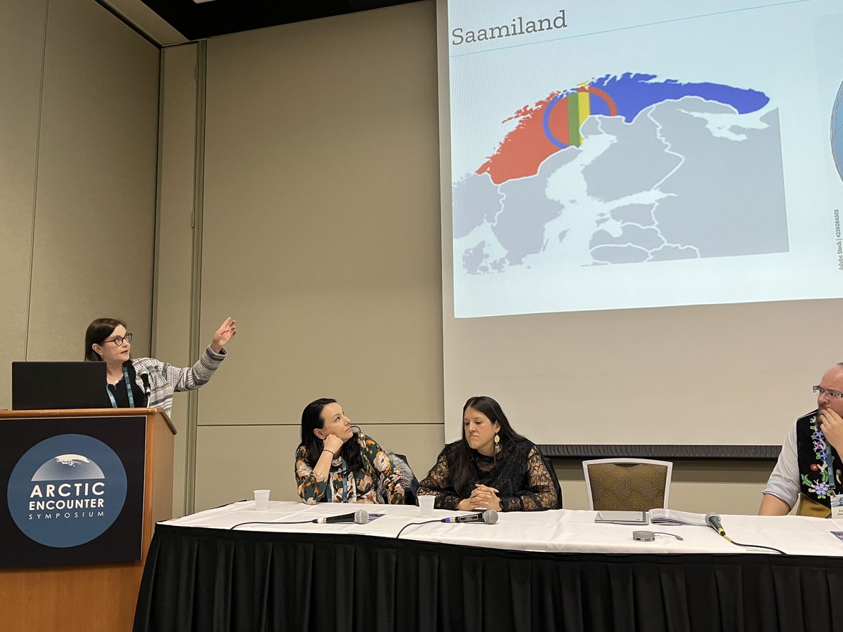 Professor Tuija Turunen speaking at @AESymposium session 'Indigenizing Education - Systemic Transformations' last Friday #ArcticEncounter