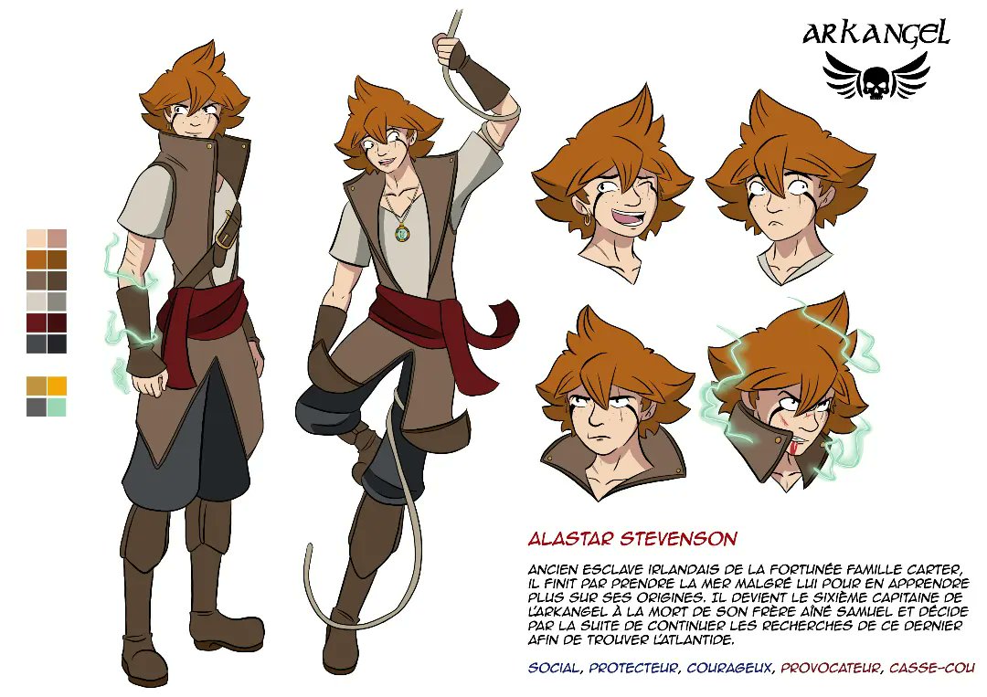 Max_Elrik's tweet photo. Aujourd'hui petite présentation des 3 têtes les plus importantes de L'Arkangel. Alastar le capitaine, Yann le second et maître d'arme. Et enfin Esther le maître d'artillerie. Rien n'arrête le trio infernal. #webtoon #dessin #manga https://t.co/UPCBcD9zcn