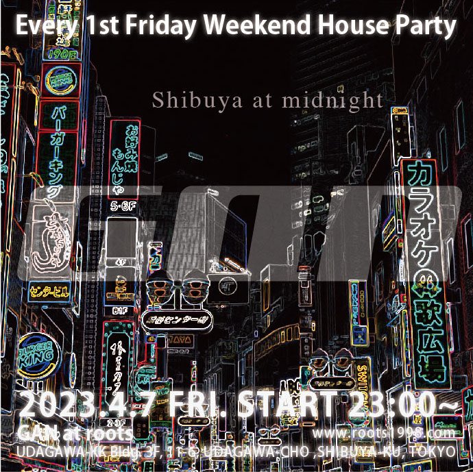 そして
今週末、4月7日金曜日は
#渋谷
#roots
にて23時より眼

イベント続きでお疲れ気味なので
飲んで忘れます🍻🍻🍻
