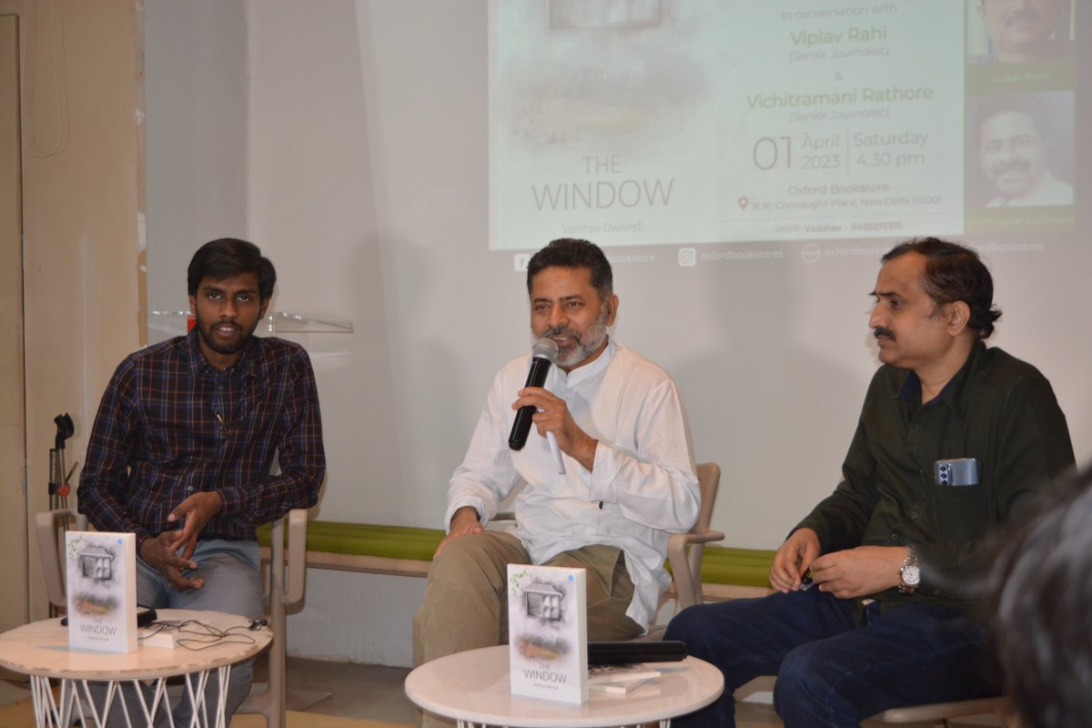 oxfordbookstore's tweet image. Book launch of author Vaibhav Dwivedi's debut book “The Window” at Oxford Bookstore, CP on Saturday, 1 April 2023.

@BRPublishers 
#apeejaygroup #oxfordbookstore #thewindow #booklaunch #newbook #writing #thoughts #schoolife