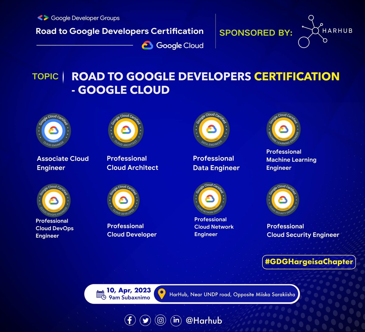 M_Batalaale's tweet image. Exciting news for all tech enthusiasts! Get ahead of the curve with the latest Google Cloud technology through our Road to Google Developers Certification program.
Register now  gdg.community.dev/e/m25byw/ #GoogleCloud #DeveloperCertification #TechEnthusiasts