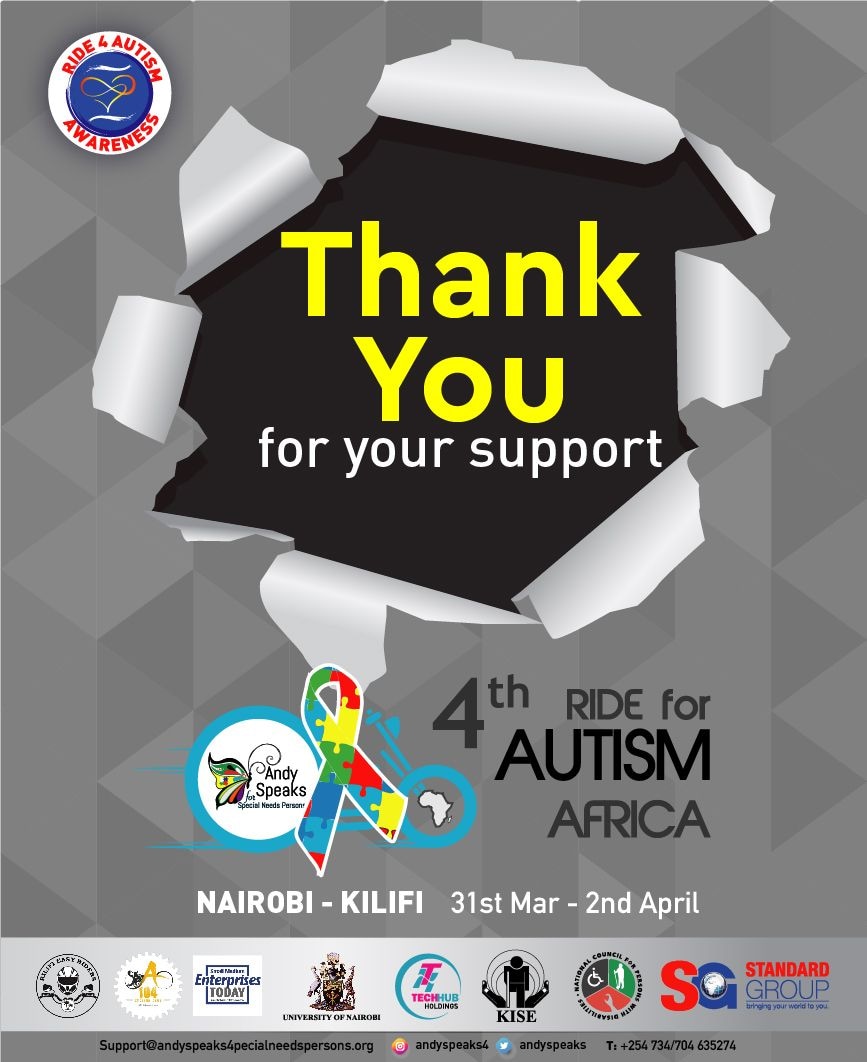 andyspeaks4's tweet photo. We would like to appreciate everyone who supported our #540km4Autism
This would have not been possible without your support.
Thank you!!!
#Ride4AutismAfrica
#4thRAA https://t.co/10T5qJHXkO
