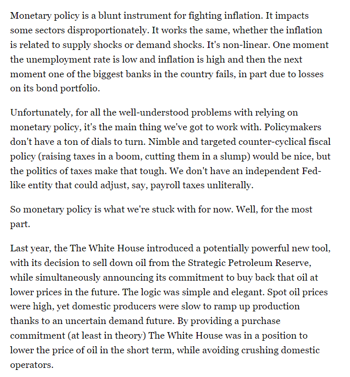 TheStalwart's tweet photo. THE WHITE HOUSE RISKS BLOWING THE GREATEST OIL TRADE EVER

By not taking seriously the SPR refill it means:

1) Missing a chance to refill cheap
2) Letting OPEC manage the oil cycle
3) Undermining domestic producers
4) Wasting a powerful non-monetary tool to fight inflation https://t.co/z8Hj9Wj2K4