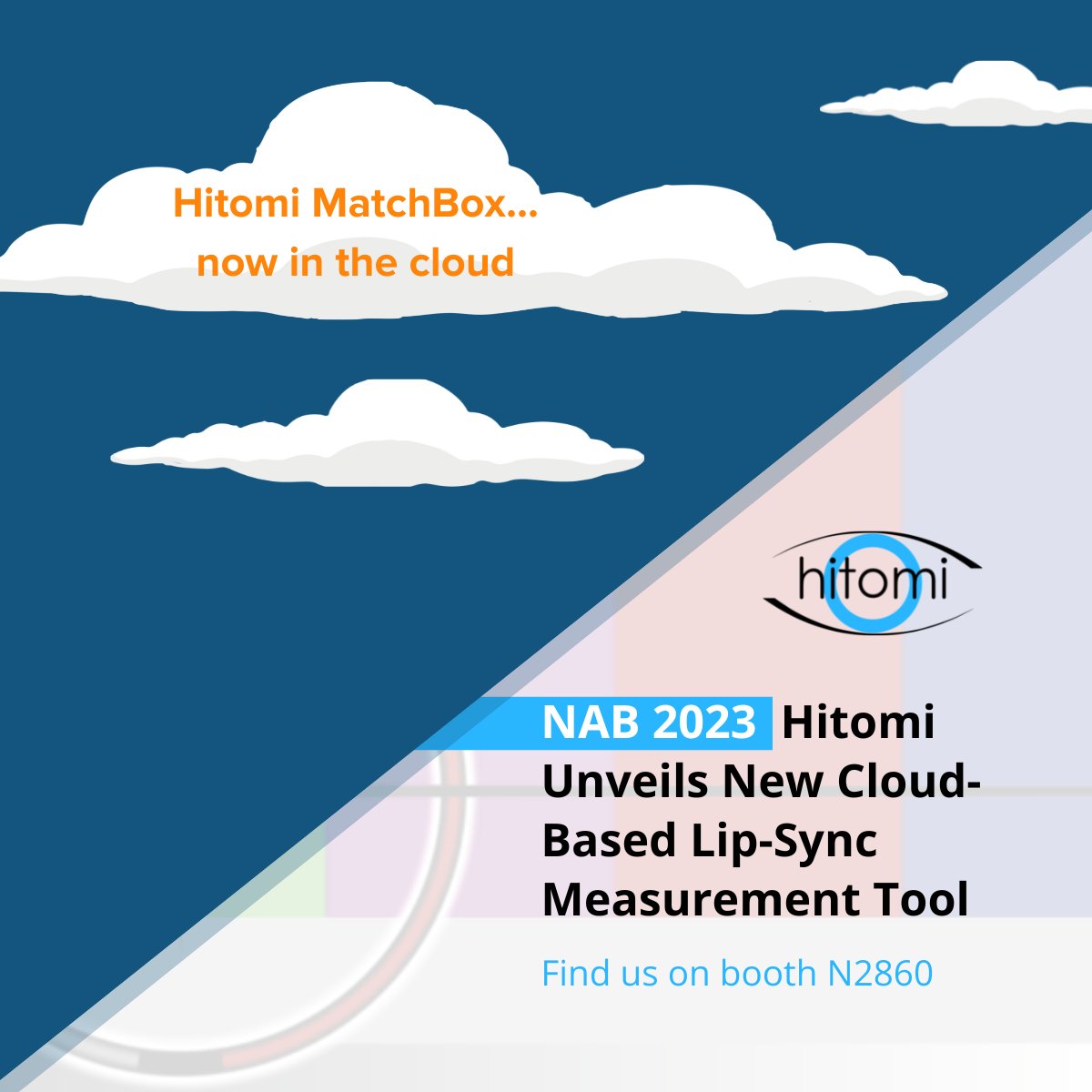 HitomiBroadcast's tweet photo. At this year’s @NABShow we’ll be showcasing our latest #latency and #synchronisation tools, including our new #lipsync measurement in the #cloud. Read more at: https://t.co/baJYzRBOLd #NABShow #broadcast #alignment #sportsproduction #MatchBoxLatency #MatchBoxGlass #MatchBox https://t.co/U4P7C2mVU2