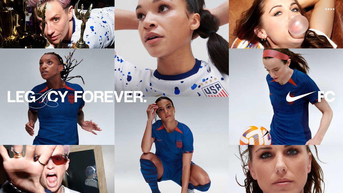 Introducing the 2023 Nike <a href="/USWNT/">U.S. Women's National Soccer Team</a> 🇺🇸 home and away kits for the back-to-back reigning champions.

Available now, in limited quantities 📲 bit.ly/USWNT2023