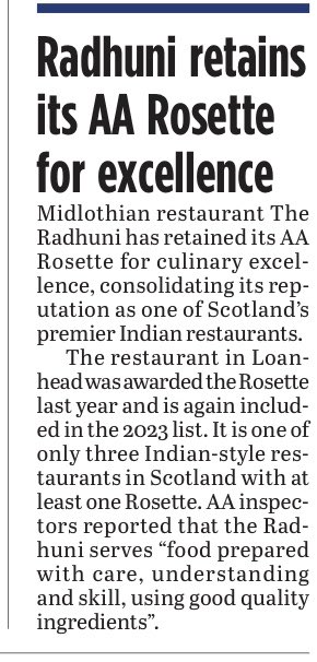 @Janela_X and I ate @TheRadhuni a couple of weeks ago and would say they are well deserving of this award. Excellent food, backed up by exemplary service.