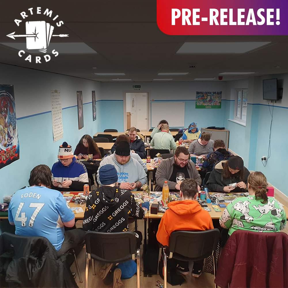 Artemis_Cards's tweet photo. We had a smashing day at the Pokemon Scarlet and Violet Pre-release! With 17 trainers battling it out for some awesome prizes! Michael Walked away as our champion, winning a good handful of Scarlet and Violet booster packs, as well as the Play! Pokemon prize packs! https://t.co/HlLRvuE957