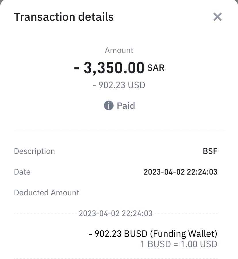 SaudiBitcoin's tweet image. - في حال كان لديك عملات BNB في حسابك سترتفع نسبة الكاش باك

من تجربة فعليه:

تم سحب 3350 ريال وما تم خصمه من الحساب 902.23 دولار

ملاحظة لأفضل استفادة من البطاقة لا تستخدم الا عملة BUSD لتضمن ان ما تضعه في البطاقة هو ما سيخصم لأن ما يتم هو تحويل اي عملة لـBUSD بسعر السوق