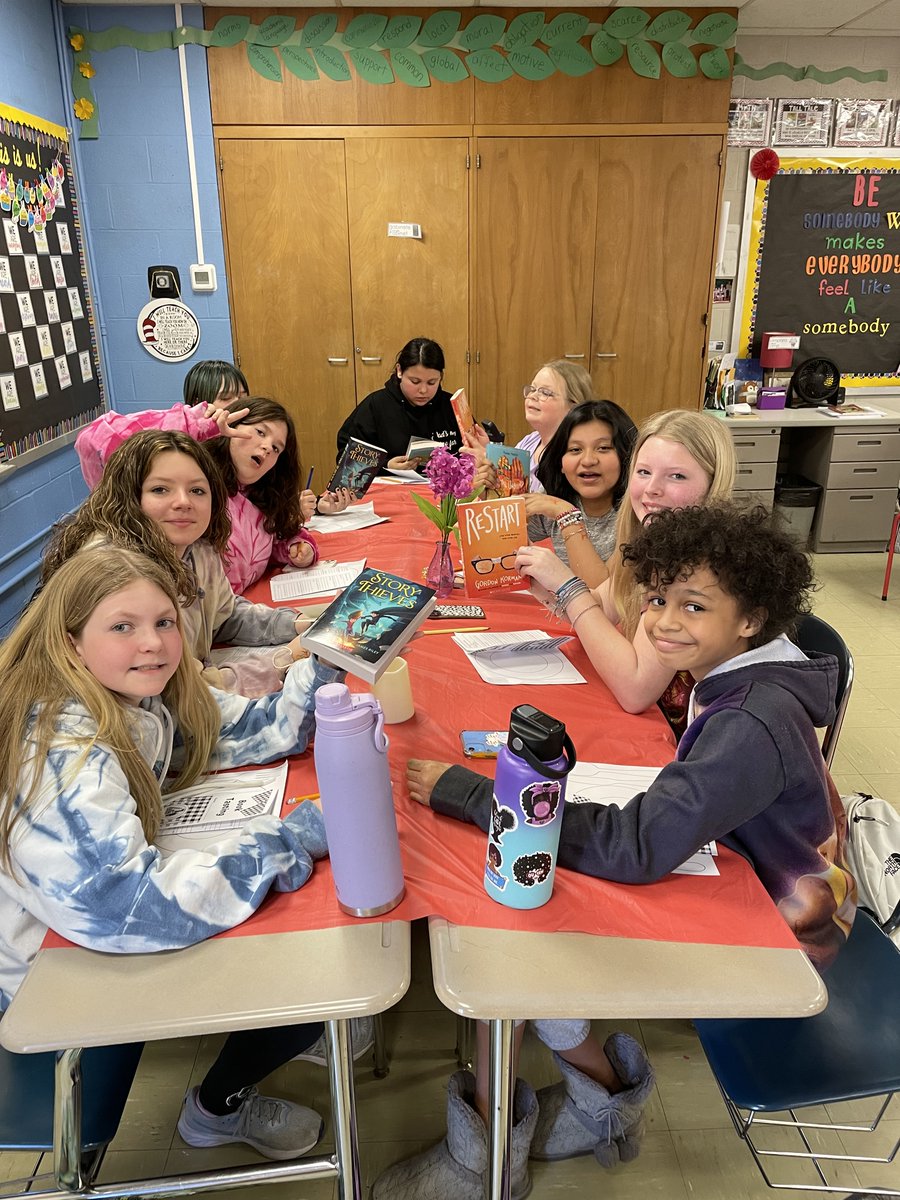 freud_nancy's tweet photo. Round 2 of after school Book Club is underway! After a successful book tasting with 4 amazing choices, students chose Restart by @gordonkorman ! Looking forward to diving into this one! #celebratereading @leanne_demarco #whitinwarriors @UxbWhitin https://t.co/Q0vGg3m2m0