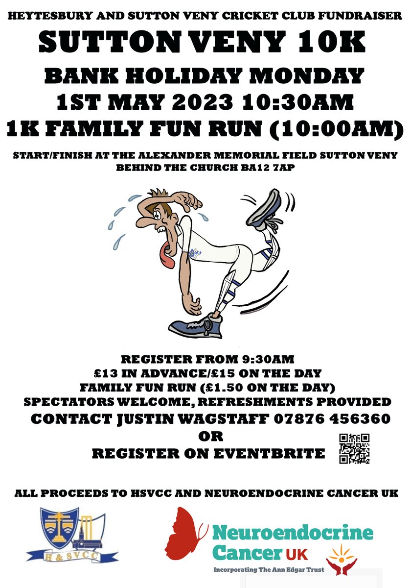 4 weeks to the day until our annual club fundraiser. Think of it as a gentle pre-season run..... #heytesbury #suttonveny #warminster #wiltshirecricket🏃‍♂️🏏💙💛