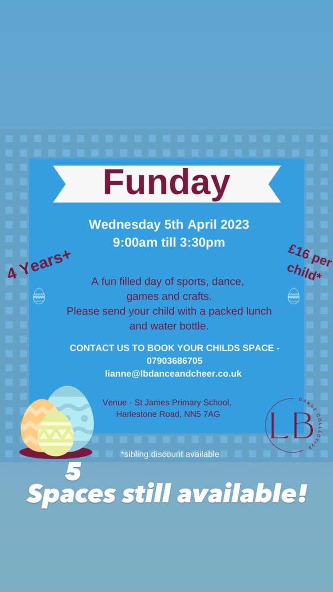 5 spaces still available!