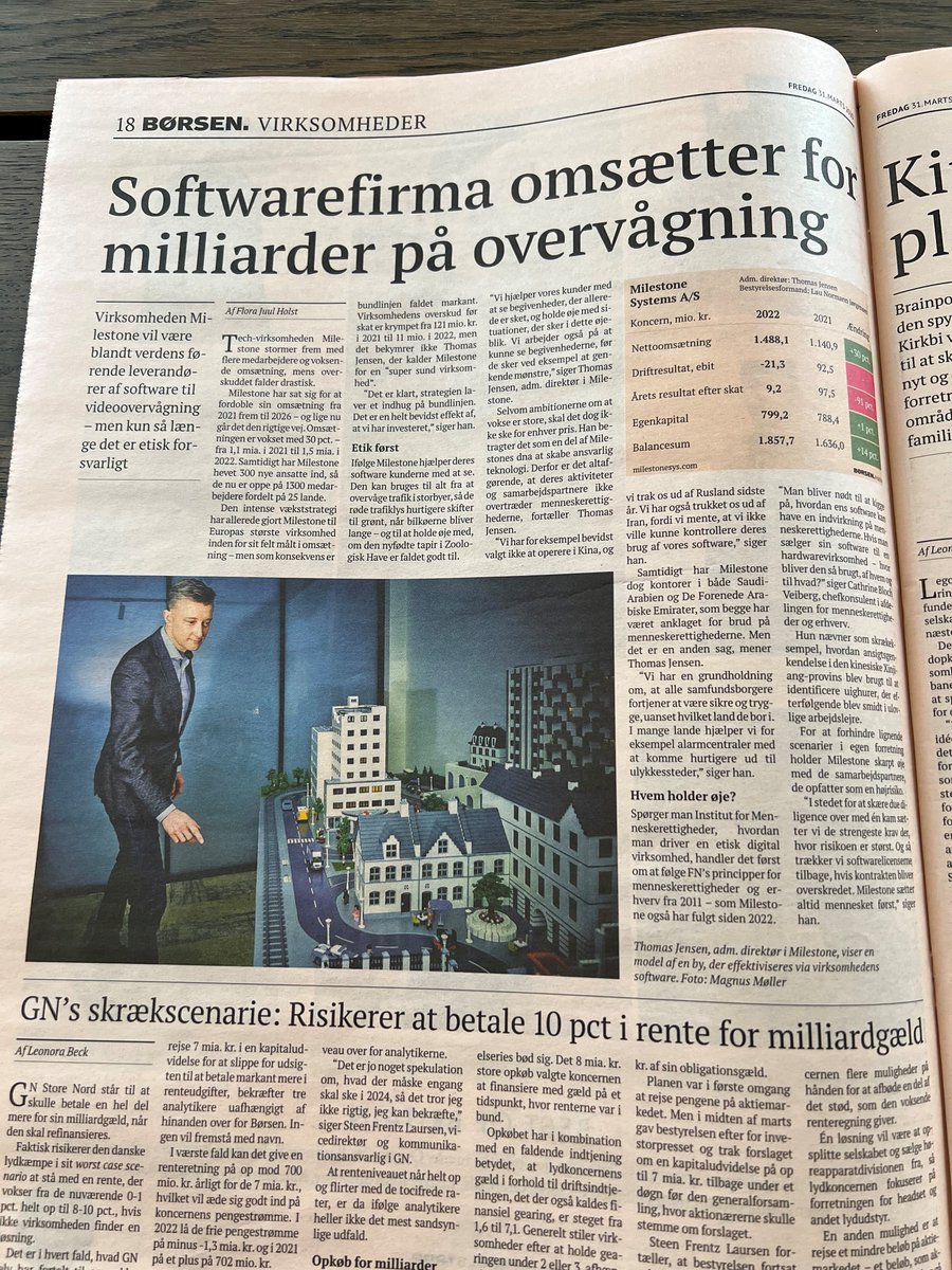 tjensen1973's tweet photo. What do #LasVegas &amp; @borsendk have in common? Not much but to me they defined my week last week: Fantastic trip to @ISCEvents &amp; had the honor of talking to Børsen about @milestonesys' 2022 financial result https://t.co/3eW9wIcK7f #GreatCompany #BestColleagues #PeopleFirst https://t.co/PT0B7l1gmG